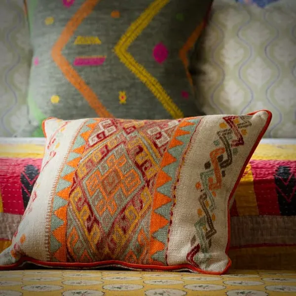 Square Cushion with Feather Fill - Sunset, Cotton