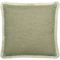 55cm Square Cushion with Fringe - Moss, Cotton