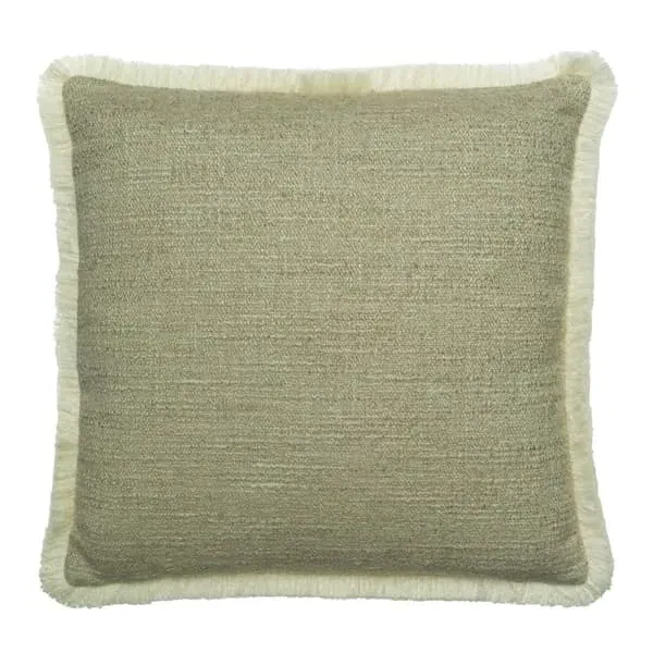 55cm Square Cushion with Fringe - Moss, Cotton image