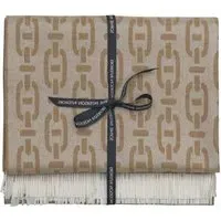 Burlington Throw with Fringed Edges - Tan, Wool