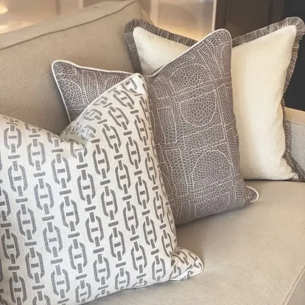 Cushion with Feather Fill - Storm, Cotton Blend