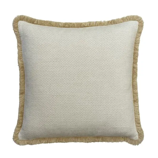 Cushion with Trim - Ecru, Cotton Blend image