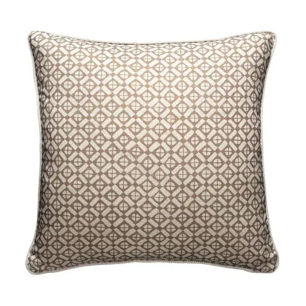 Geometric Cushion - Almond, Linen Blend image
