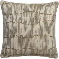 Geometric Cushion with Feather Fill - Almond