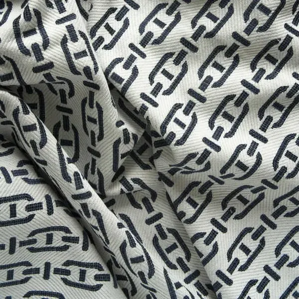 Geometric Cushion with Feather Fill - Navy, Cotton