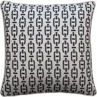 Geometric Cushion with Feather Fill - Navy, Cotton