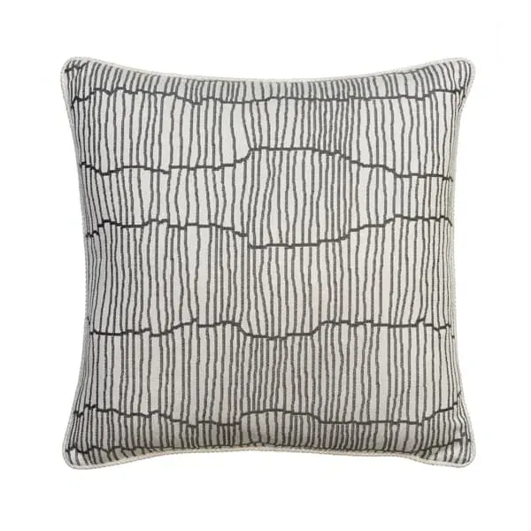 Geometric Cushion with Feather Fill - Storm, Cotton