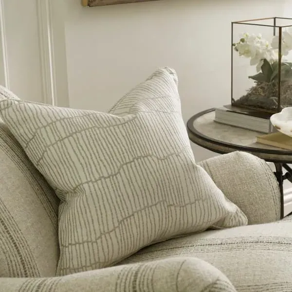Geometric Cushion with Feather Fill - String