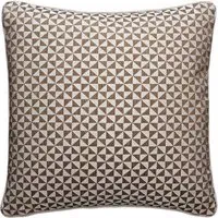 Geometric Cushion with Piped Edge - Tan, Cotton
