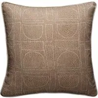 Geometric Cushion with Piping - Almond, Cotton