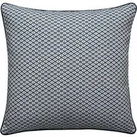Geometric Cushion with Piping - Navy, Cotton Blend