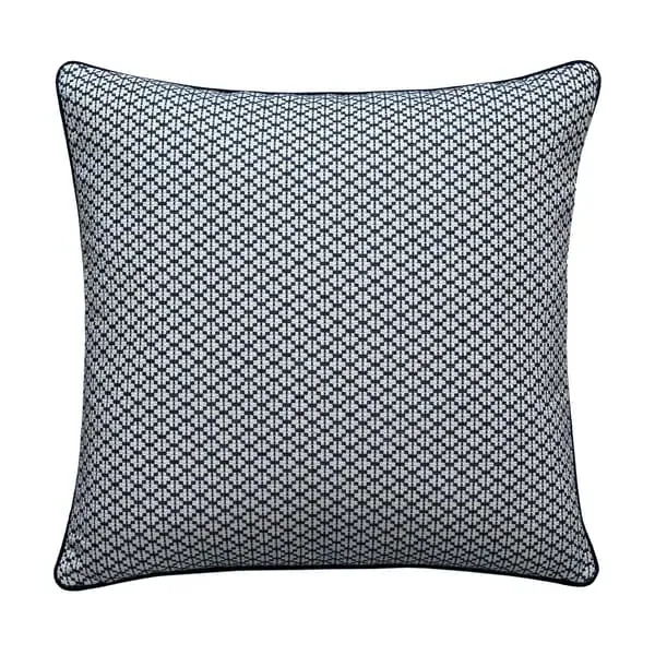 Geometric Cushion with Piping - Navy, Cotton Blend image