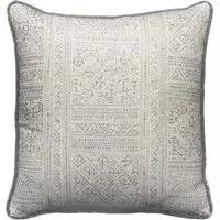 Geometric Cushion with Piping - Storm, Linen