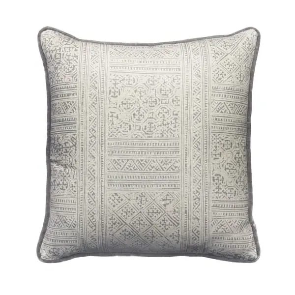 Geometric Cushion with Piping - Storm, Linen image