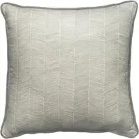 Herringbone Cushion with Velvet Piping - Grey