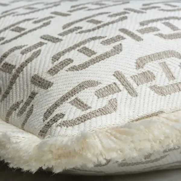 Medium Rectangle Cushion with Trim - String, Cotton