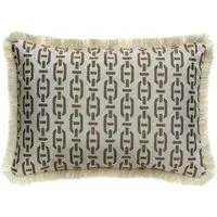 Medium Rectangle Cushion with Trim - Tan, Cotton