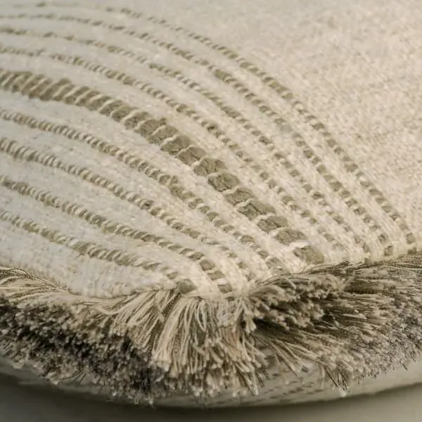 Rectangular Cushion with Trim - Taupe, Linen