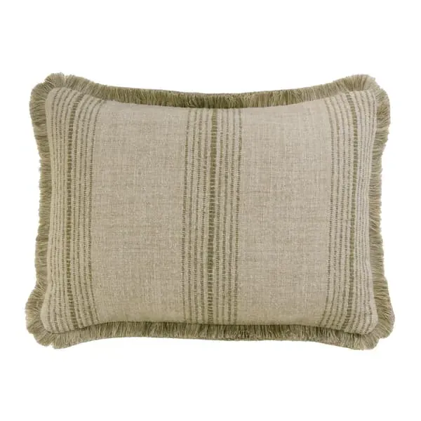 Rectangular Cushion with Trim - Taupe, Linen image