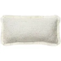 Small Rectangle Cushion with Trim - Natural, Bouclé