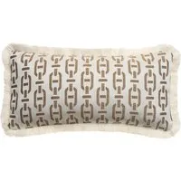 Small Rectangle Cushion with Trim - Tan, Cotton