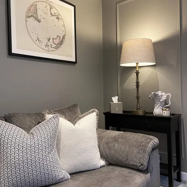 Square Cushion with Feather Fill - Grey, Linen