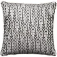 Square Cushion with Feather Fill - Grey, Linen