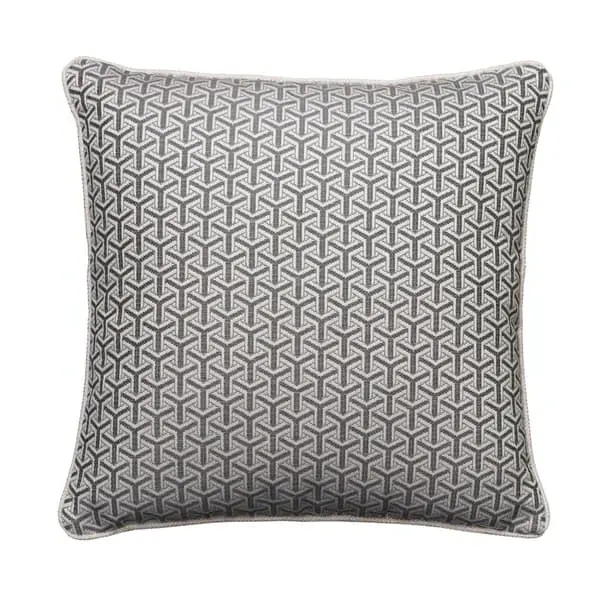 Square Cushion with Feather Fill - Grey, Linen