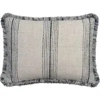 Square Cushion with Feather Fill - Navy, Linen