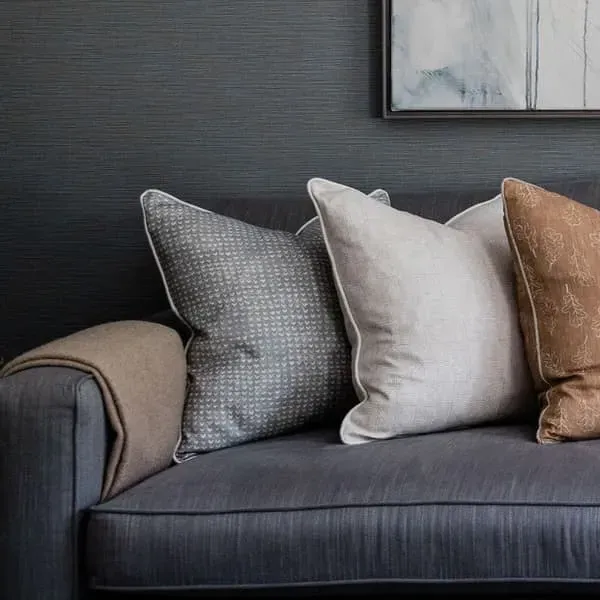 Square Cushion with Feather Fill - Storm, Linen