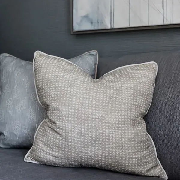 Square Cushion with Feather Fill - Twig, Linen