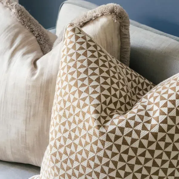 Square Cushion with Fringe - Canvas, Linen Blend
