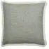 Square Cushion with Fringe Trim - Grey, Cotton