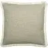 Square Cushion with Fringe Trim - Stone, Linen
