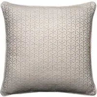 Square Cushion with Geometric Pattern - String, Linen