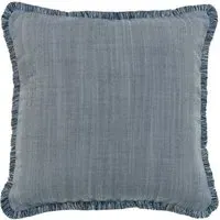 Square Cushion with Herringbone Pattern - Navy