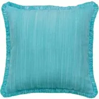 Square Cushion with Herringbone Pattern - Turquoise