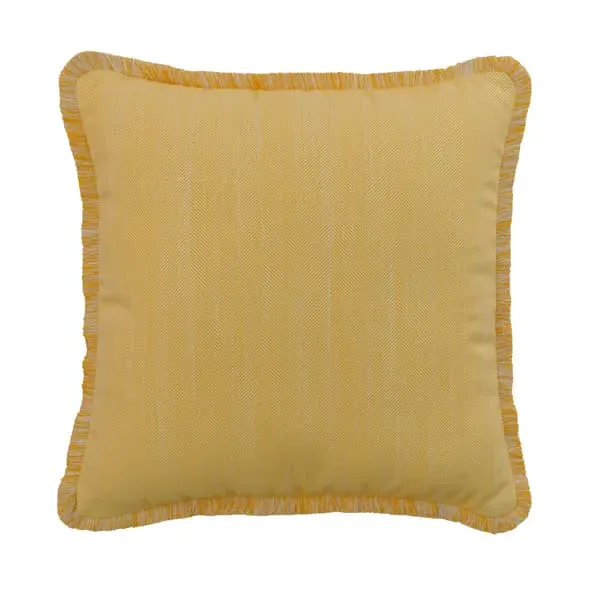 Square Cushion with Herringbone - Yellow, Fabric
