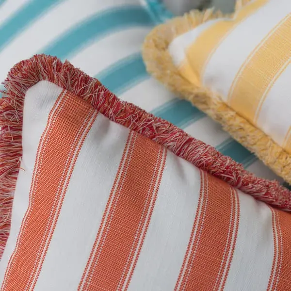Square Cushion with Piping - Orange, Hollowfibre
