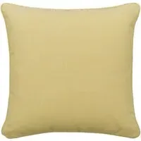 Square Cushion with Piping - Yellow, Cotton