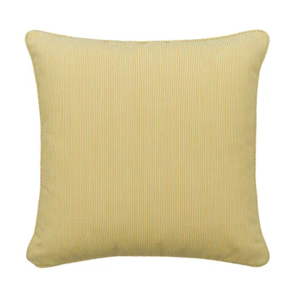 Square Cushion with Piping - Yellow, Cotton