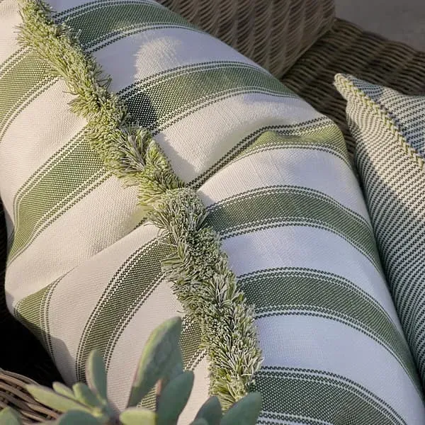 Square Cushion with Stripes - Cypress, Hollowfibre