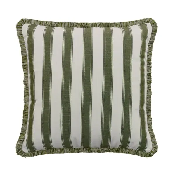 Square Cushion with Stripes - Cypress, Hollowfibre