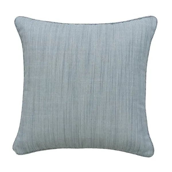Square Cushion with Stripes - Navy, Hollowfibre