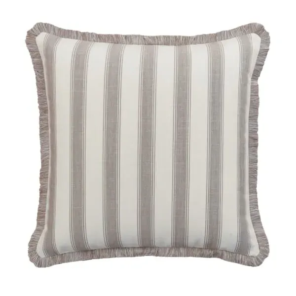 Square Cushion with Stripes - Sand, Hollowfibre