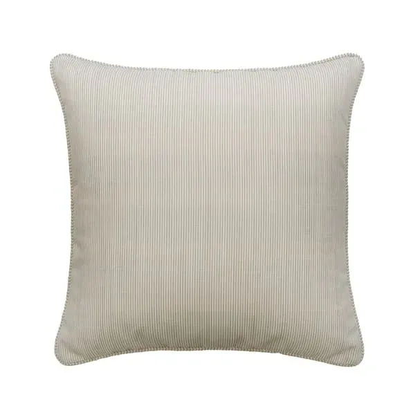 Square Cushion with Stripes - Sand, Hollowfibre