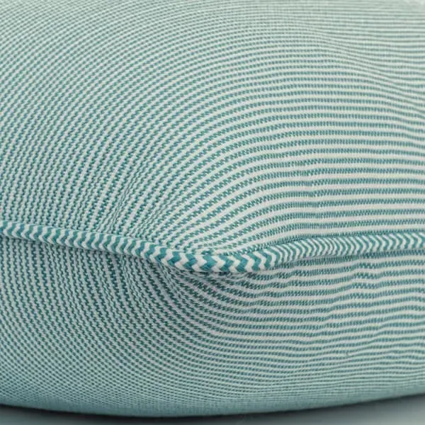 Square Cushion with Stripes - Turquoise, Hollowfibre