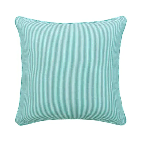 Square Cushion with Stripes - Turquoise, Hollowfibre