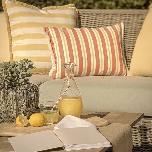 Square Cushion with Stripes - Yellow, Hollowfibre