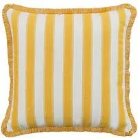 Square Cushion with Stripes - Yellow, Hollowfibre